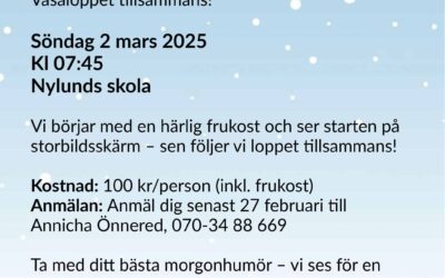 Vasaloppsfrukost i Nylunds skola (2/3 kl 07.45)
